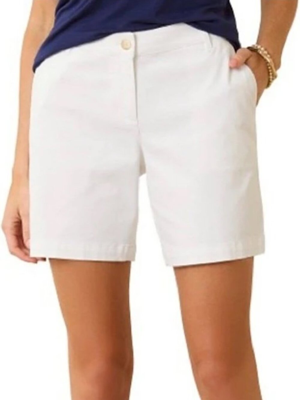Dockers Low‎ Rise Slightly Curvy White Chino Shorts Size 14P